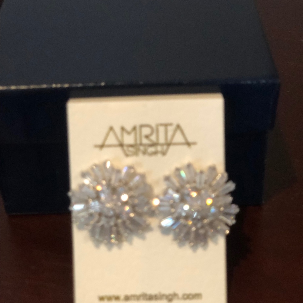 Amrita Singh Silver/Clear Earrings
